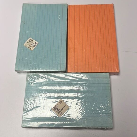 Jumbo Ruled Index Cards Educational Tools lot of 3 blue orange NOS - Picture 1 of 5